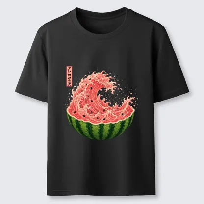 Tokyo-Tiger Watermelon Wave Summer Ukiyo Art Classic T-Shirt