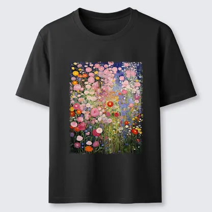 Tokyo-Tiger Vibrant Meadow Flower Vintage Art Classic T-Shirt