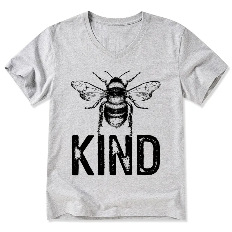 Tokyo-Tiger Minimalist Bee Kind Illustration V-Neck Classic T-Shirt