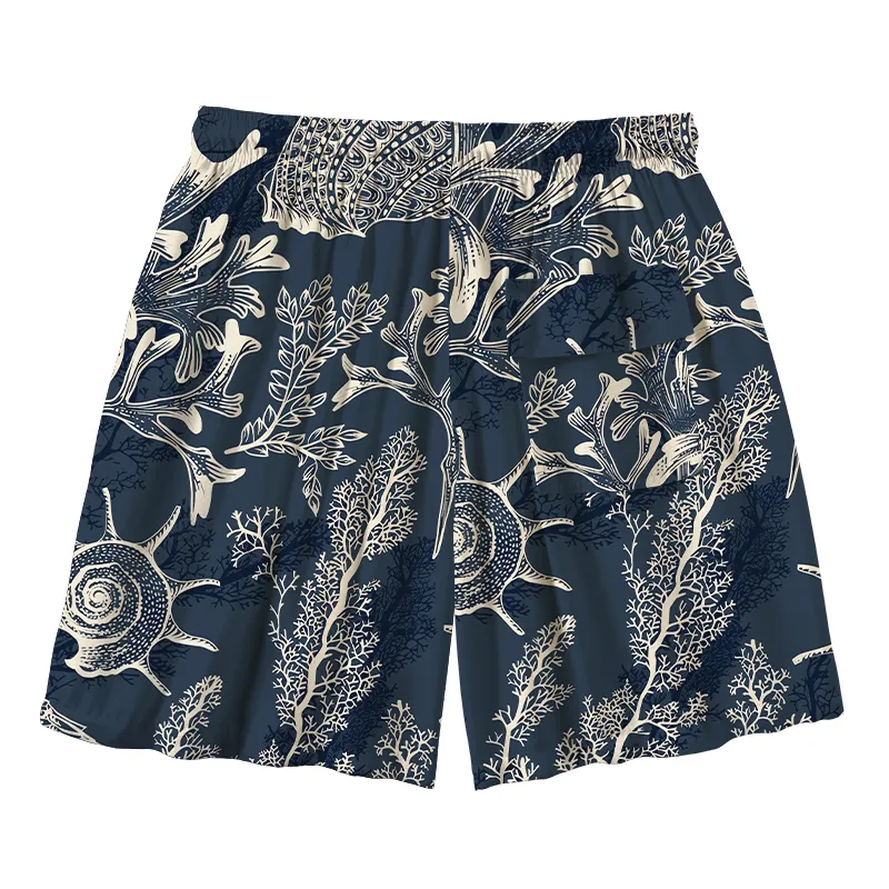 Tokyo-Tiger Conch Aloha Mens Swim Trunks