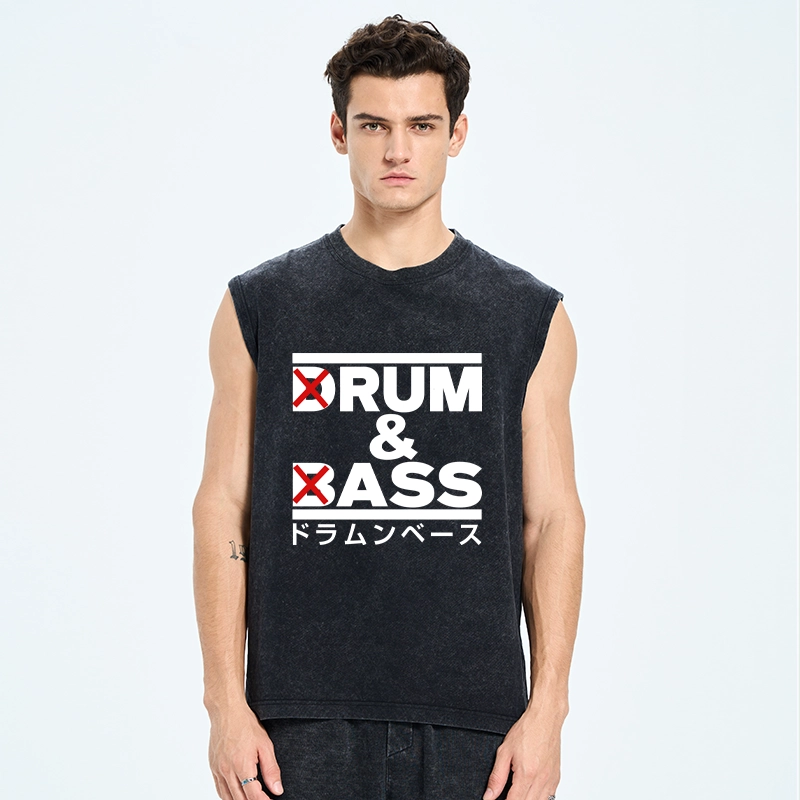 Tokyo-Tiger Drum And Bass Funny Washed Tank