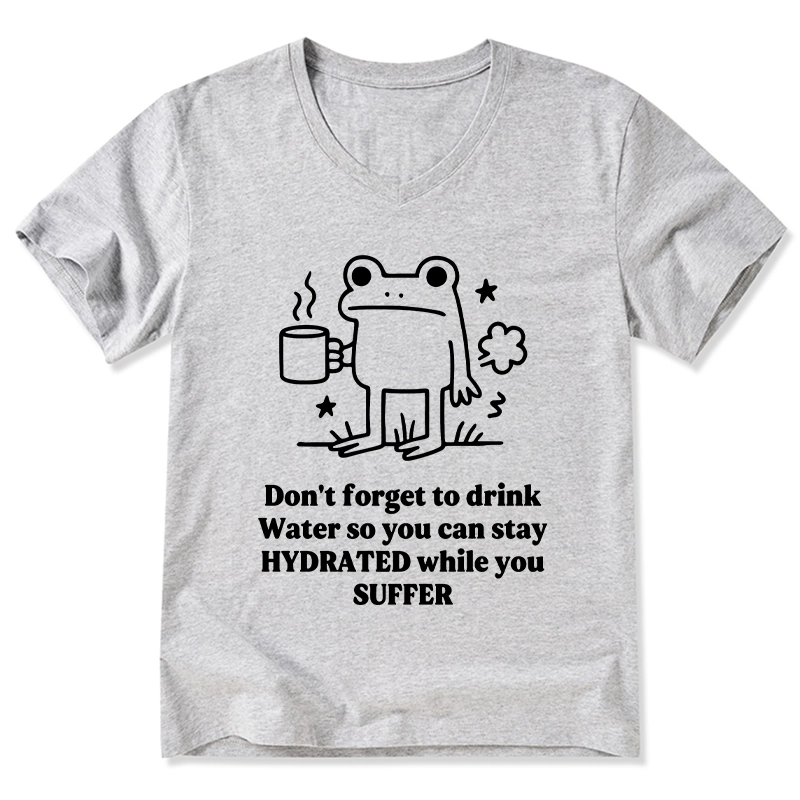 Tokyo-Tiger Frog Says Drink Water V-Neck Classic T-Shirt