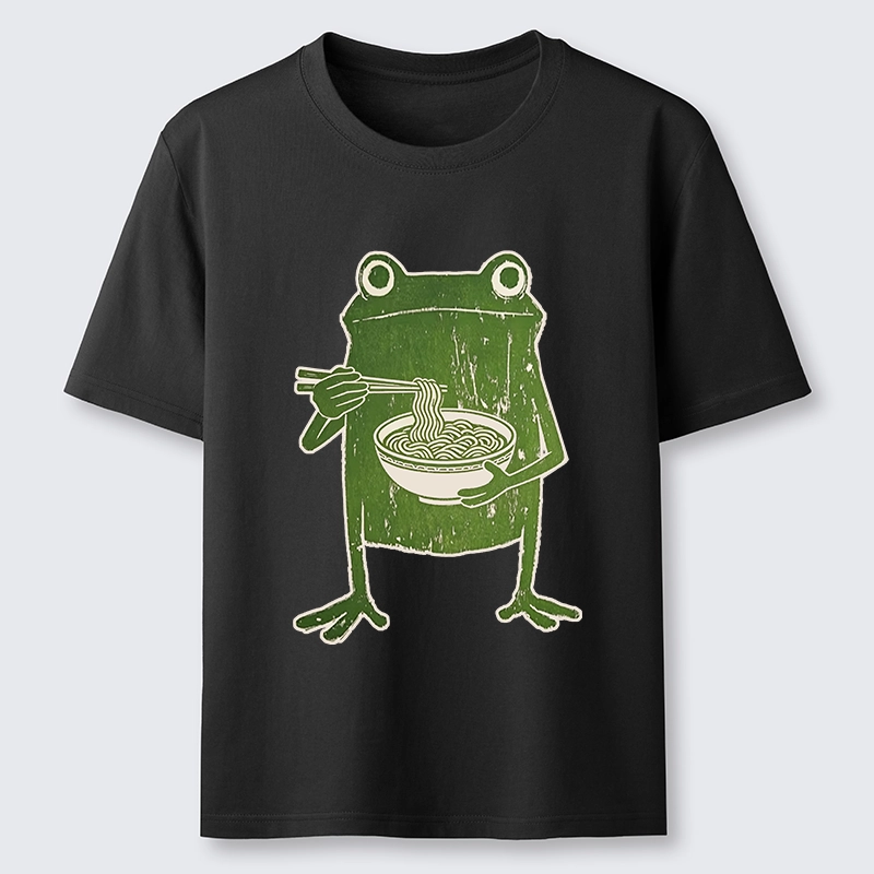 Tokyo-Tiger Woodcut Style Chopstick Frog Graphic Classic T-Shirt