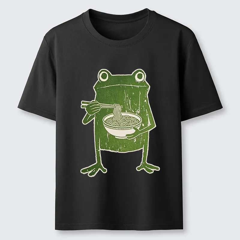 Tokyo-Tiger Woodcut Style Chopstick Frog Graphic Classic T-Shirt