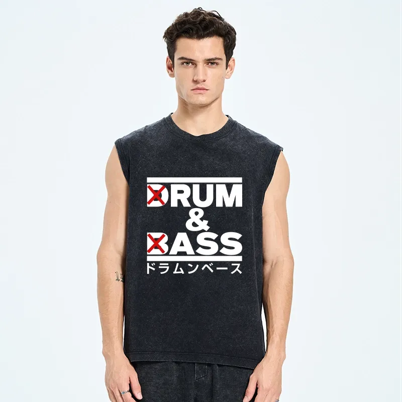 Tokyo-Tiger Drum And Bass Funny Washed Tank