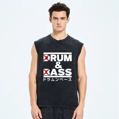 Tokyo-Tiger Drum And Bass Funny Washed Tank
