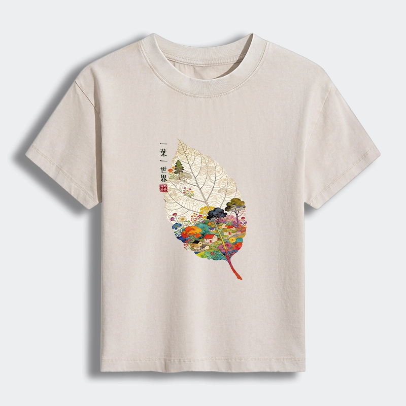 Tokyo-Tiger One Leaf Holds A Tiny Colorful World Women's Washed T-shirt