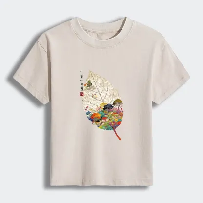 Tokyo-Tiger One Leaf Holds A Tiny Colorful World Women's Washed T-shirt