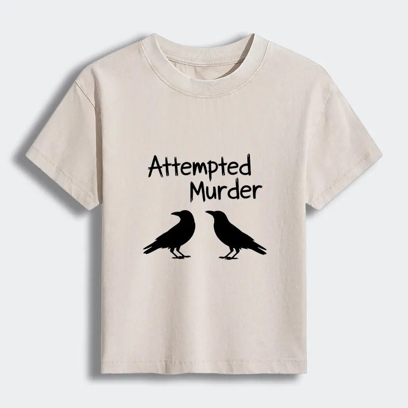 Tokyo-Tiger Two Crows Attempted Murder Joke Women's Washed T-shirt Sale