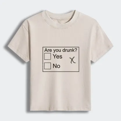 Tokyo-Tiger Confused Drunk Checkbox Graphic Women's Washed T-shirt