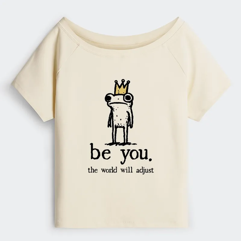 Tokyo-Tiger Crown Frog Stays True To Self Off Shoulder T-Shirt