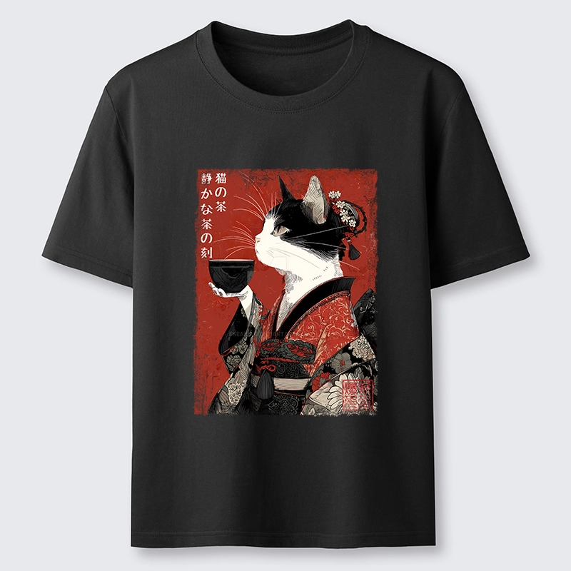 Tokyo-Tiger Kimono Tea Cat Red Vintage Ink Art Classic T-Shirt
