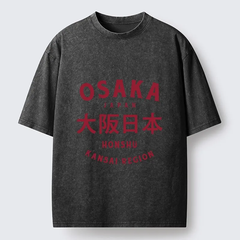Tokyo-Tiger Vintage Osaka Japan City Graphic Washed T-Shirt