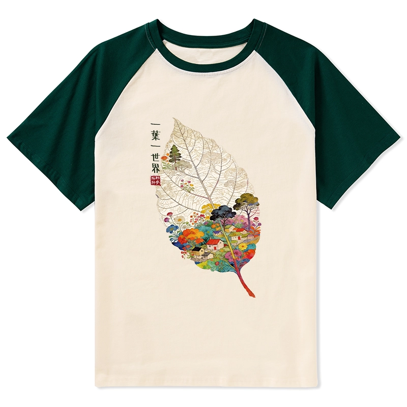 Tokyo-Tiger One Leaf Holds A Tiny Colorful World Raglan T-shirt
