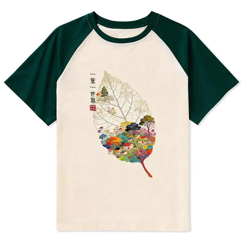 Tokyo-Tiger One Leaf Holds A Tiny Colorful World Raglan T-shirt