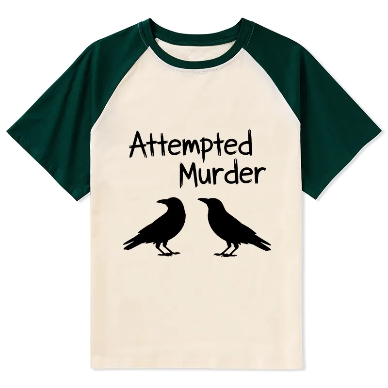 Tokyo-Tiger Two Crows Attempted Murder Joke Raglan T-shirt