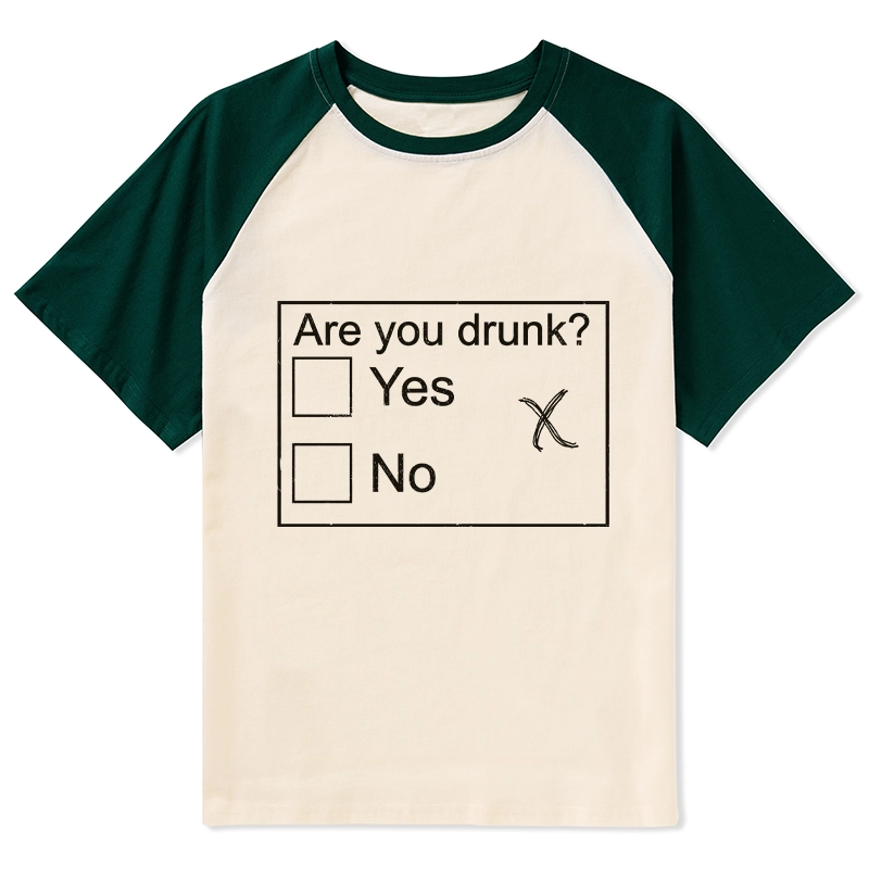 Tokyo-Tiger Confused Drunk Checkbox Graphic Raglan T-shirt