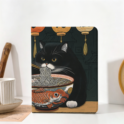 Tokyo-Tiger Fat Cat Eating Ramen Nobles Tablet Protective Case