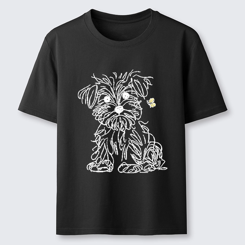 Tokyo-Tiger Simple Line Dog Tiny Butterfly Classic T-Shirt