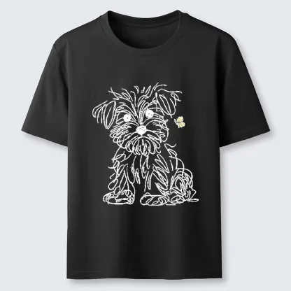 Tokyo-Tiger Simple Line Dog Tiny Butterfly Classic T-Shirt