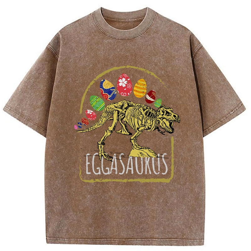 Tokyo-Tiger Funny Eggasaurus Washed T-Shirt