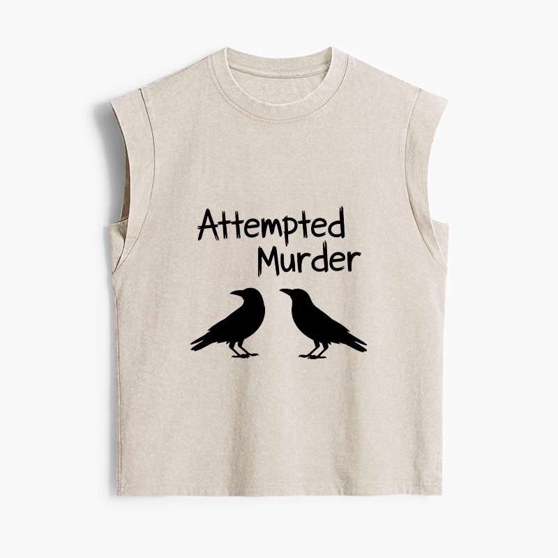 Tokyo-Tiger Two Crows Attempted Murder Joke Women's Washed Tank Tops