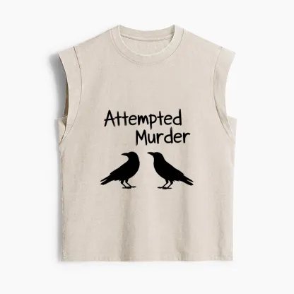 Tokyo-Tiger Two Crows Attempted Murder Joke Women's Washed Tank Tops
