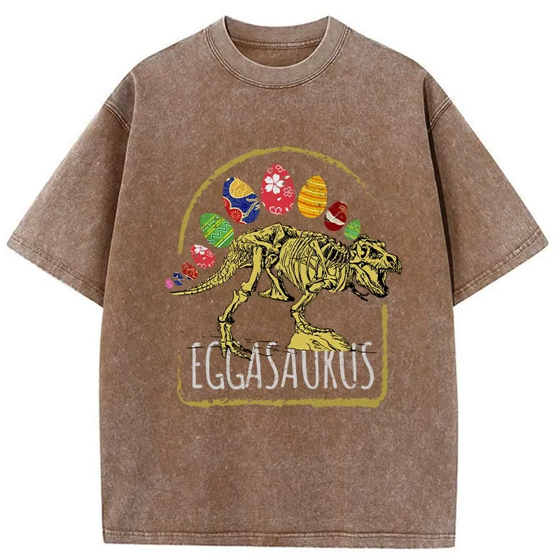 Tokyo-Tiger Funny Eggasaurus Washed T-Shirt