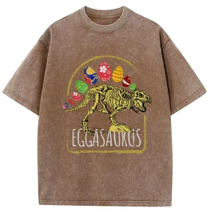 Tokyo-Tiger Funny Eggasaurus Washed T-Shirt