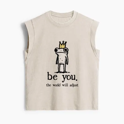 Tokyo-Tiger Crown Frog Stays True To Self Women's Washed Tank Tops