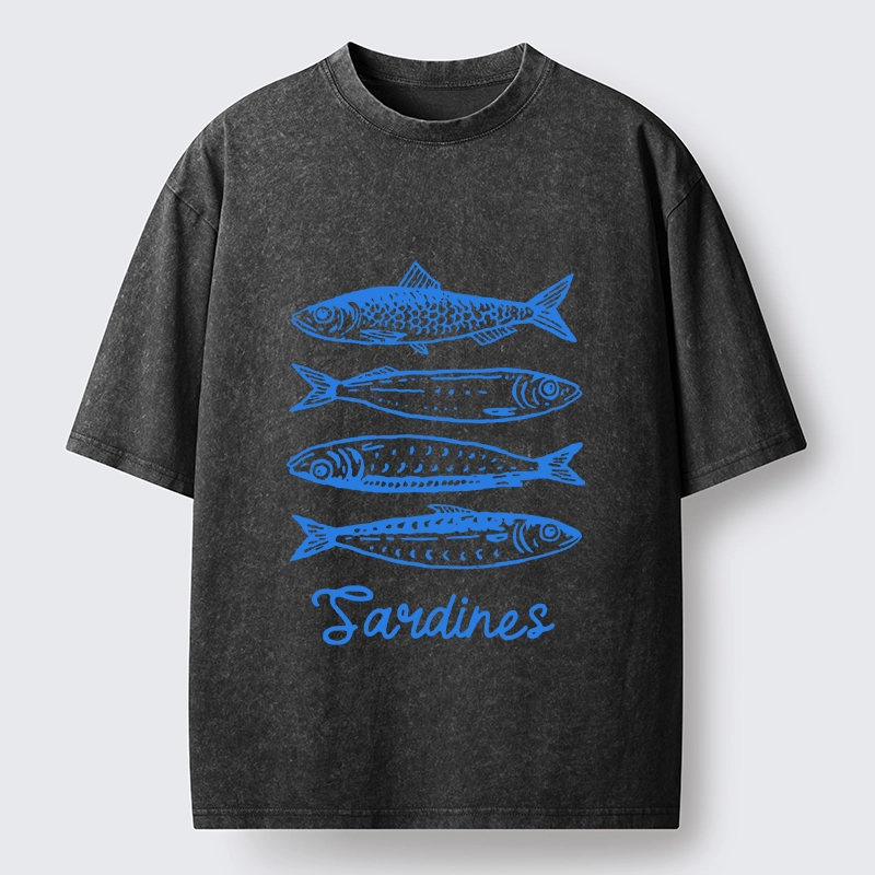 Tokyo-Tiger Funny Meme Simple Fish Art Vibe Washed T-Shirt