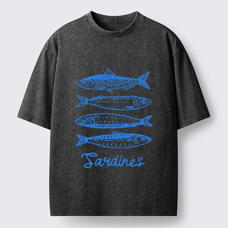 Tokyo-Tiger Funny Meme Simple Fish Art Vibe Washed T-Shirt