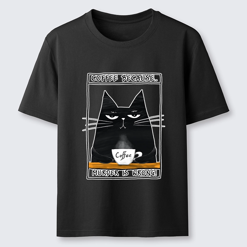 Tokyo-Tiger Moody Black Cat Coffee Need Vibe Classic T-Shirt