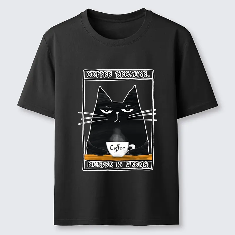 Tokyo-Tiger Moody Black Cat Coffee Need Vibe Classic T-Shirt