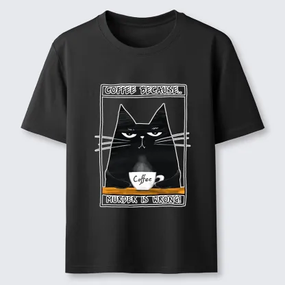 Tokyo-Tiger Moody Black Cat Coffee Need Vibe Classic T-Shirt