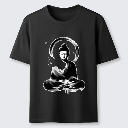 Tokyo-Tiger Serene Mountain Buddha Zen Art Classic T-Shirt