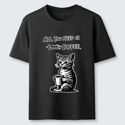 Tokyo-Tiger Cute Cat Coffee Daily Happy Vibe Classic T-Shirt