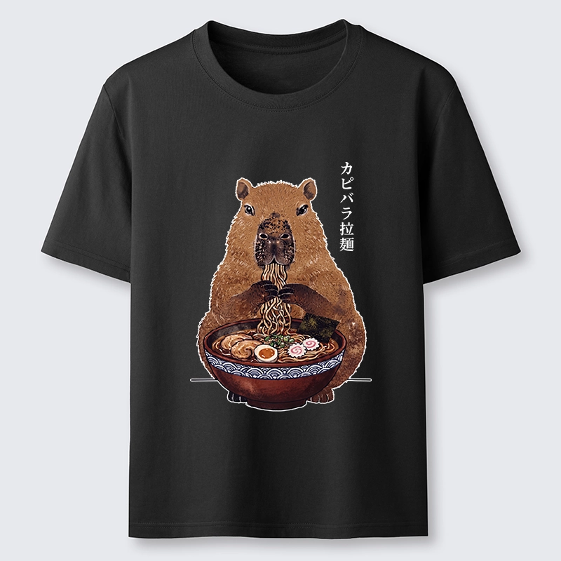 Tokyo-Tiger Japanese Retro Capybara Eating Ramen Classic T-Shirt