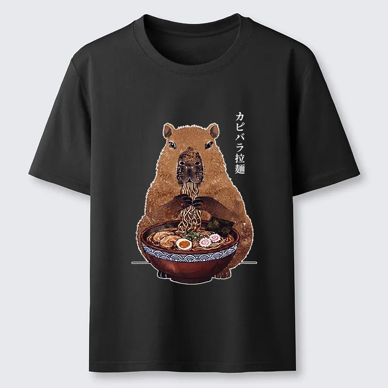 Tokyo-Tiger Japanese Retro Capybara Eating Ramen Classic T-Shirt