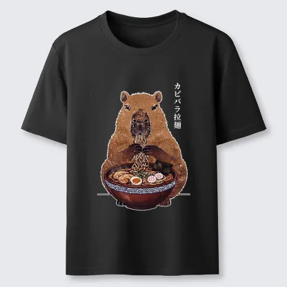 Tokyo-Tiger Japanese Retro Capybara Eating Ramen Classic T-Shirt