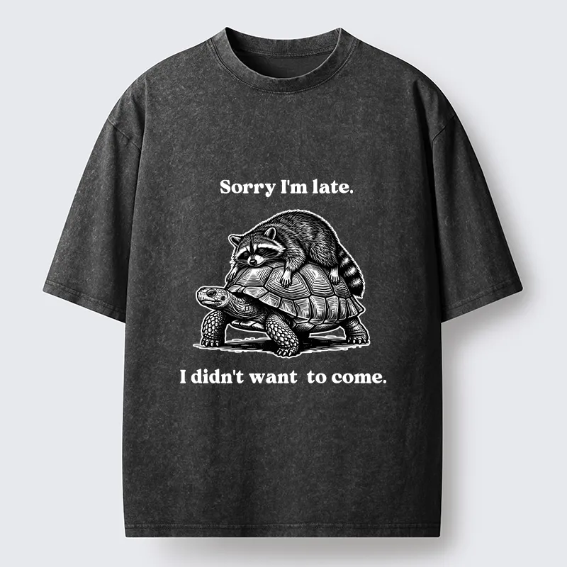 Tokyo-Tiger Lazy Animal Life Funny Graphic Washed T-Shirt