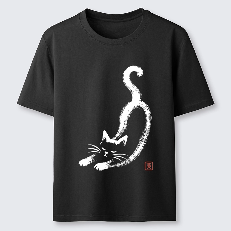 Tokyo-Tiger Soft Ink Stretch Cat Oriental Brush Art Classic T-Shirt