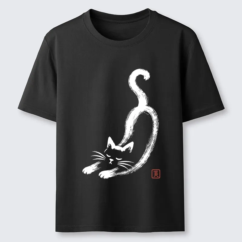 Tokyo-Tiger Soft Ink Stretch Cat Oriental Brush Art Classic T-Shirt