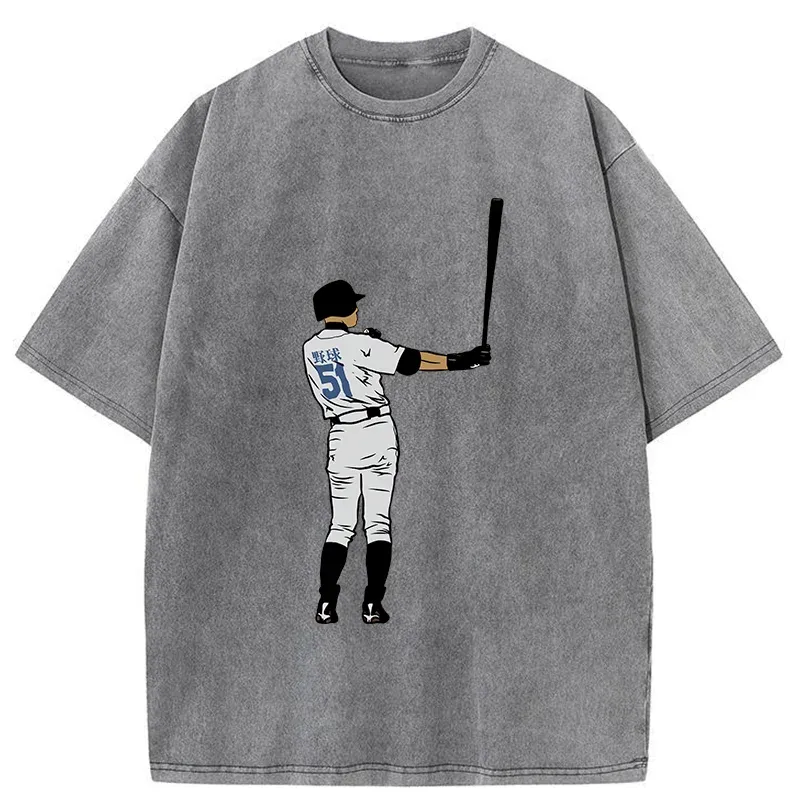 Tokyo-Tiger Baseball Handsome Pose Washed T-Shirt