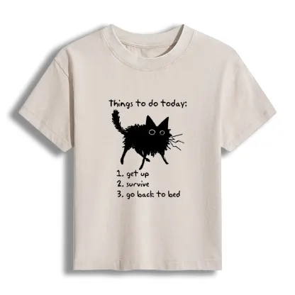 Tokyo-Tiger Lazy Cat Survive Day Funny Meme Women's Washed T-shirt