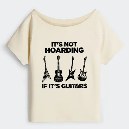 Tokyo-Tiger Music Lover Guitar Hoarding Joke Off Shoulder T-Shirt