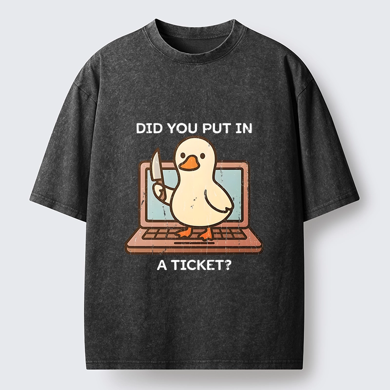 Tokyo-Tiger Ticket Duck Funny Meme Washed T-Shirt
