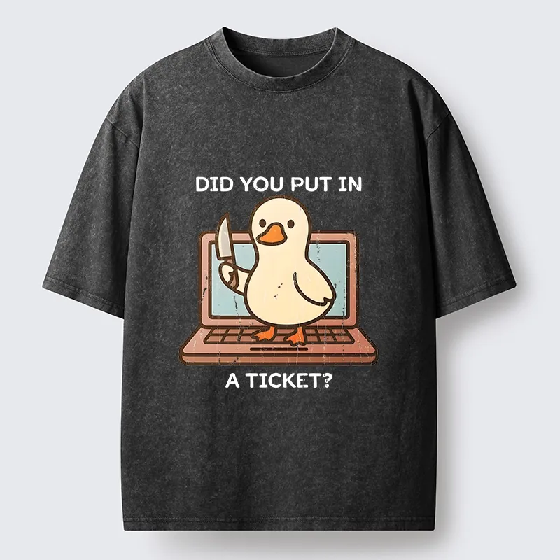 Tokyo-Tiger Ticket Duck Funny Meme Washed T-Shirt