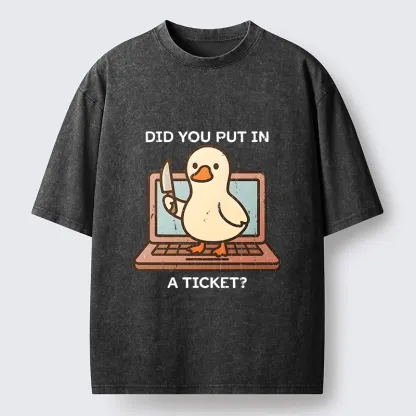 Tokyo-Tiger Ticket Duck Funny Meme Washed T-Shirt