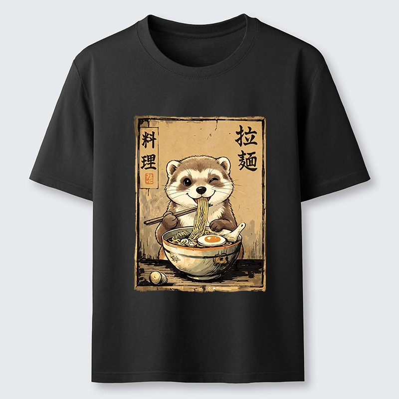 Tokyo-Tiger Ferret Eating Hot Ramen Classic T-Shirt